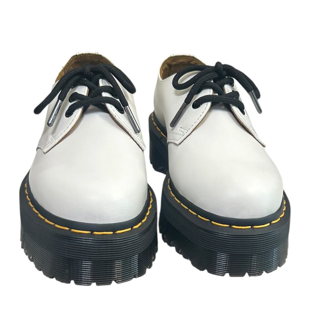 Dr. Martens Womens 1461 Quad Platform Oxford, Smooth Leather Shoes White SZ 8 US - Picture 8 of 14